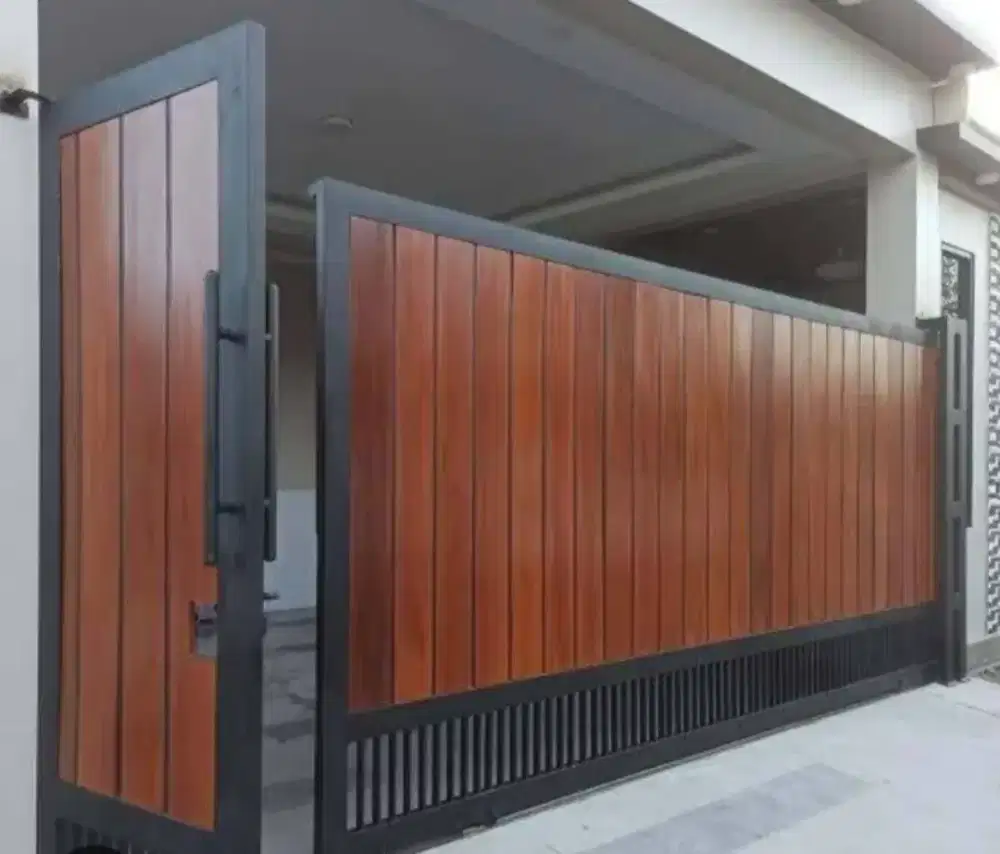 Pagar grc motif kayu
