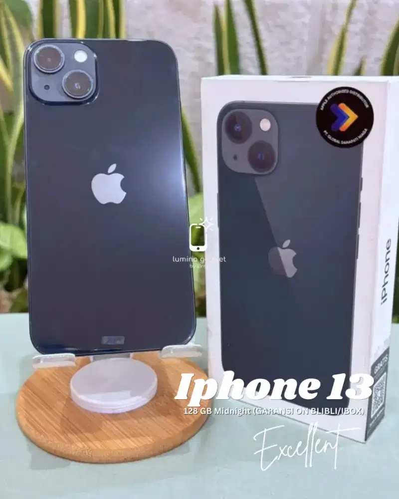 Iphone 13 128 GB Midnight (GARANSI ON BLIBLI/IBOX)+Adaptor Ori Iphone