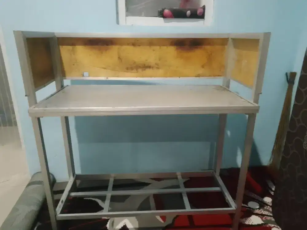 Meja kompor portabel lipat 2 tungku