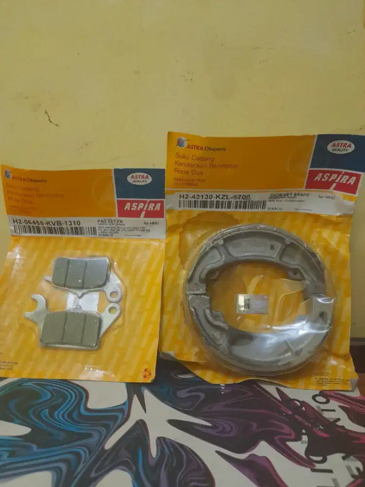 Kampas rem depan & belakang Aspira KVB & KZL kondisi baru