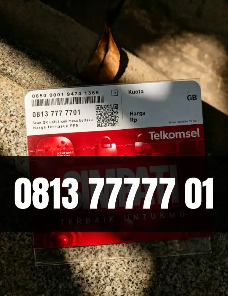 Nomor Cantik Telkomsel simPATI 11 Digit Super Rapi Panca Tujuh 77777xx