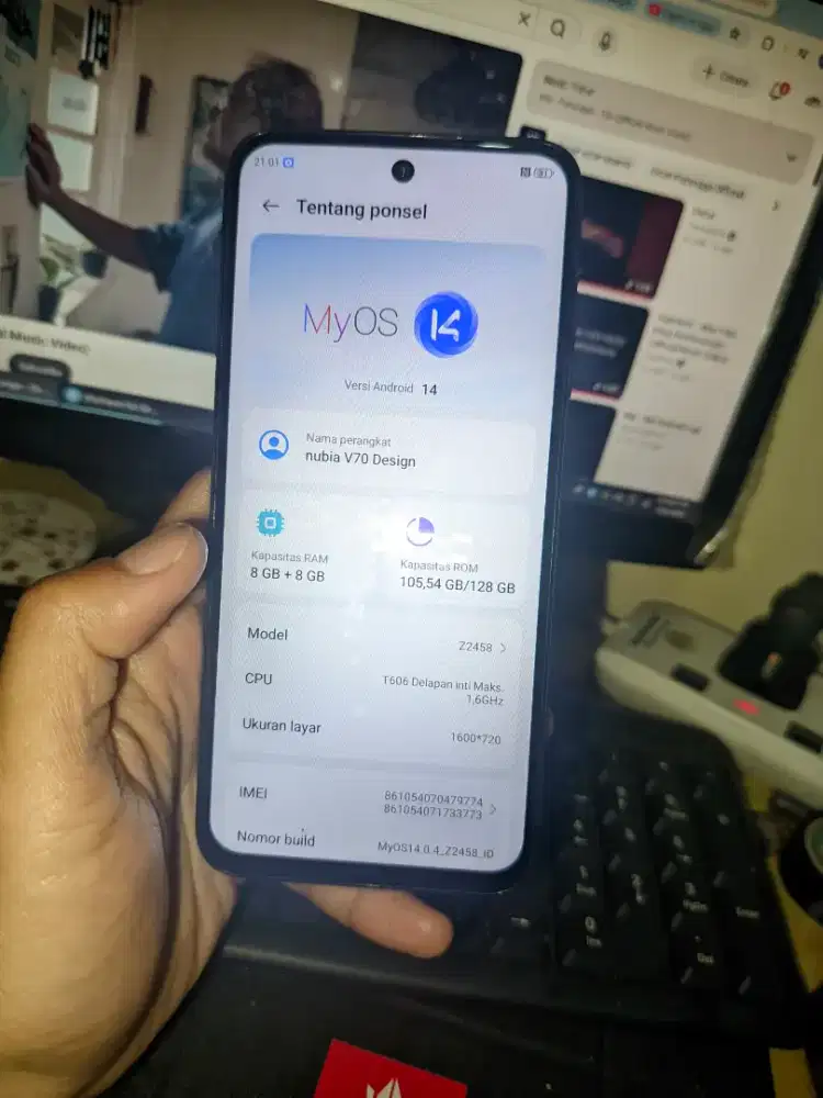 Nubia v70 design ram 8+8/128 murahhh gan