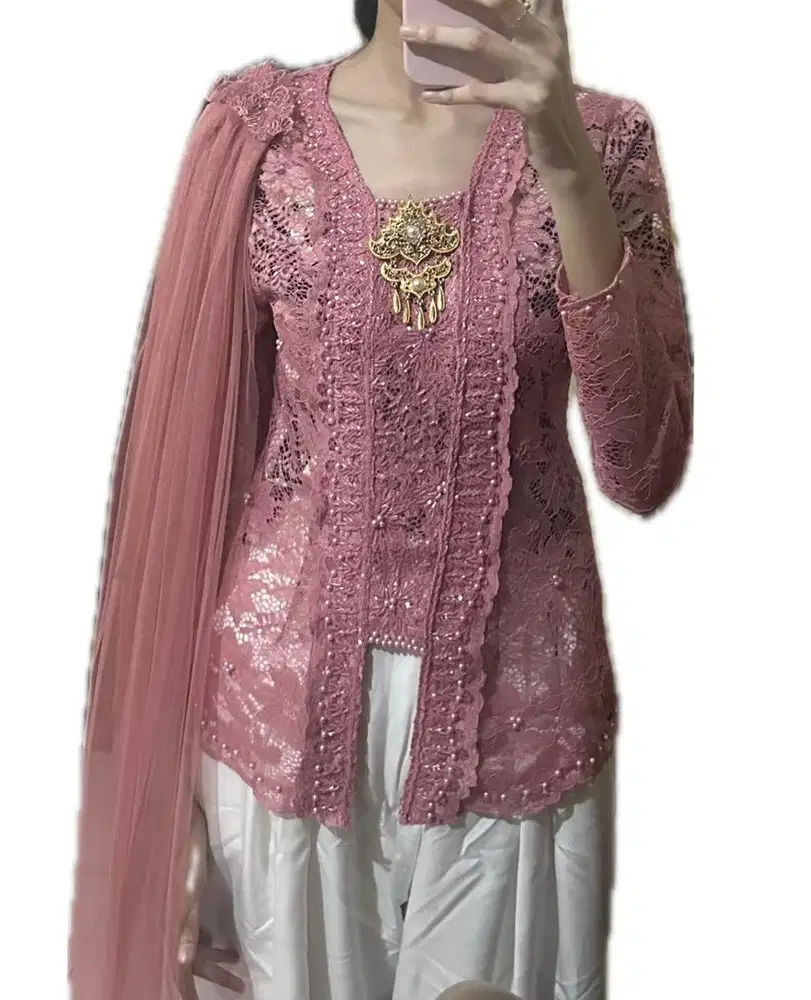 Kebaya Kutu Baru Bali Warna Pink, Kebaya Modern