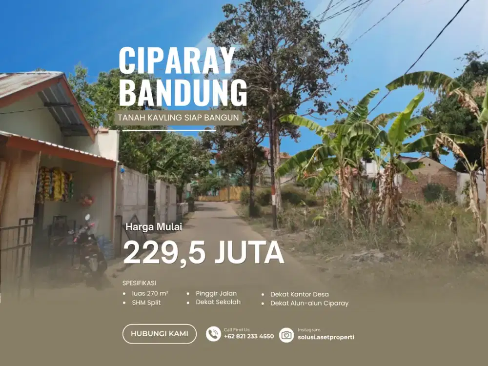 Tanah SHM Elektronik 270 m² di Sagaracipta Ciparay Bandung, Cocok untuk Hunian