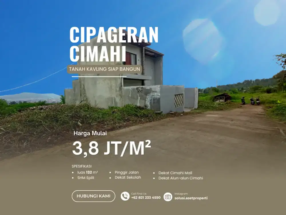 Tanah Kavling Strategis SHM Permata Cipageran Cimahi Utara