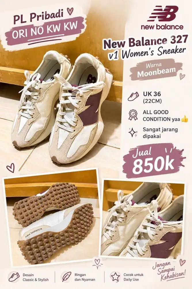 Sepatu New Balance 327 Warna Moonbeam
