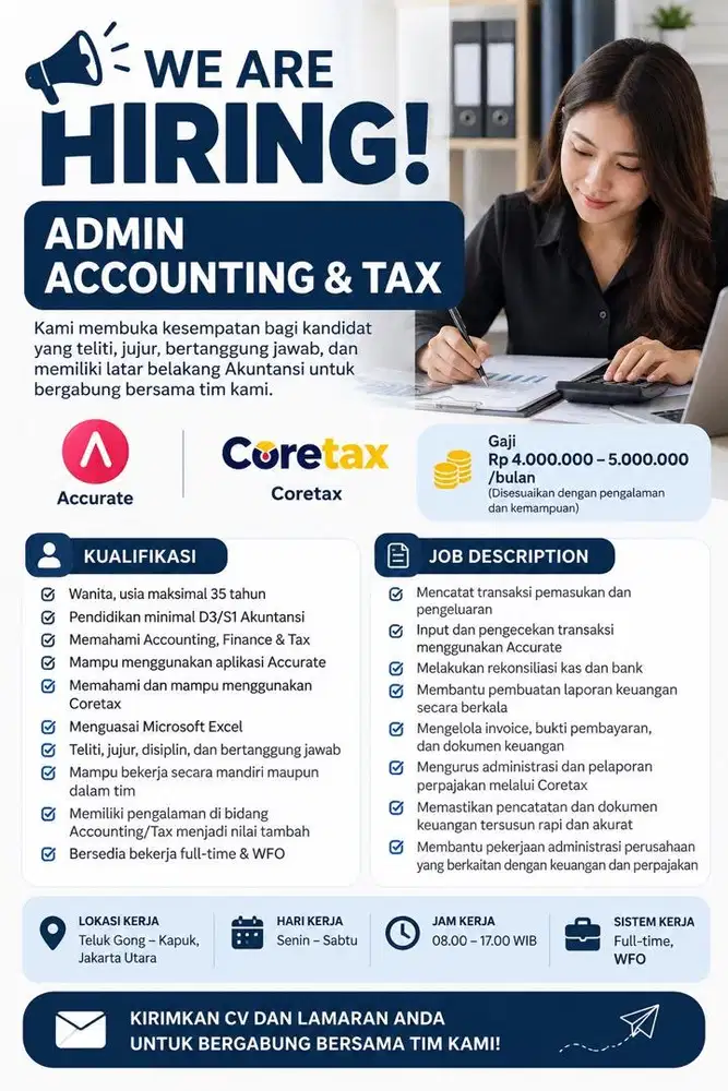 Lowongan ADMIN ACCOUNTING & TAX
