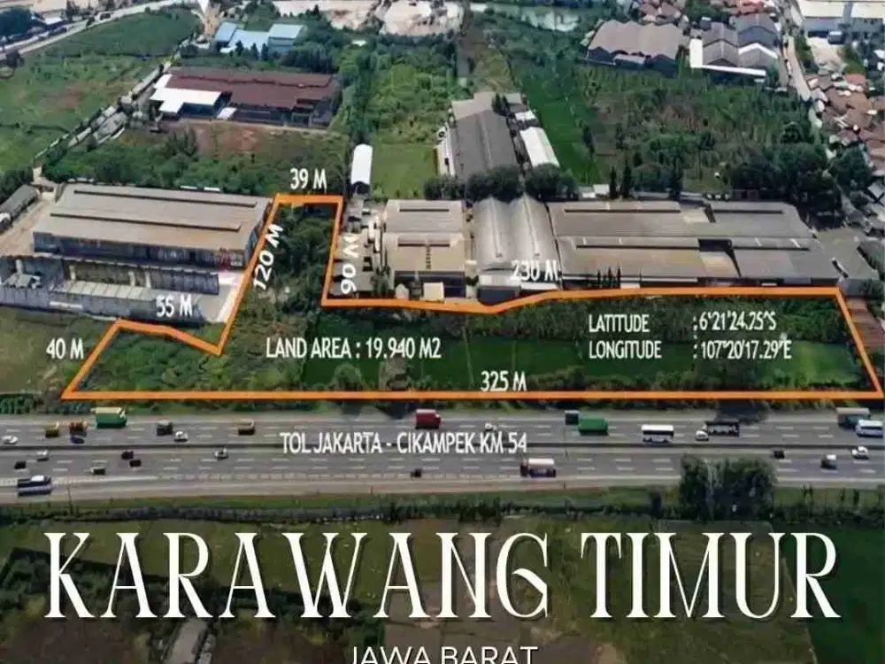 DIJUAL TANAH INDUSTRI - PADAT DAN SIAP BANGUN, DEKAT TOLL KARAWANG TIMUR