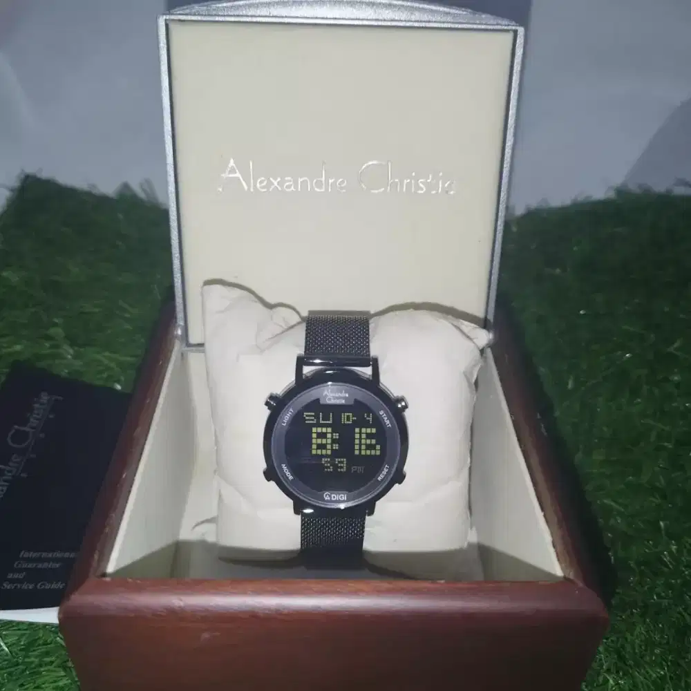 Alexandre Christie AC 9228 MH Digi Black Mesh Strap
