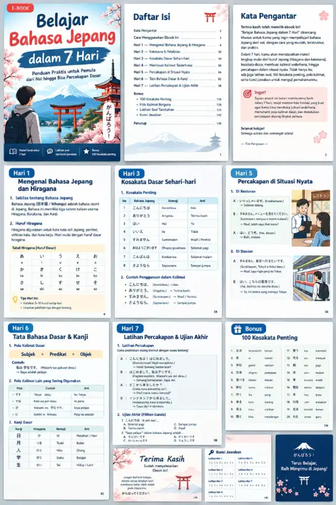 Belajar bahasa jepang dalam 7 hari