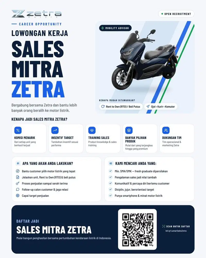 Sales Mitra Zetra Motor Listrik