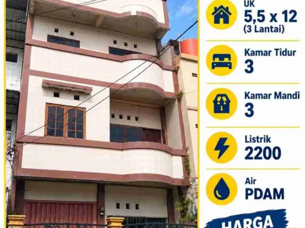 Dijual Ruko 3 lantai Jl. Sarappo Makassar