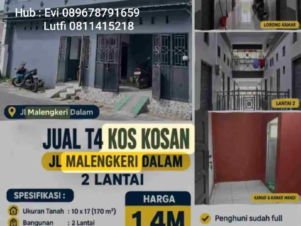 Dijual Tempat Kost Jl. Malengkeri Makassar