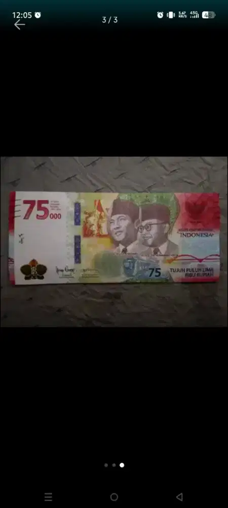 Uang langka 75rb edisi kemerdekaan