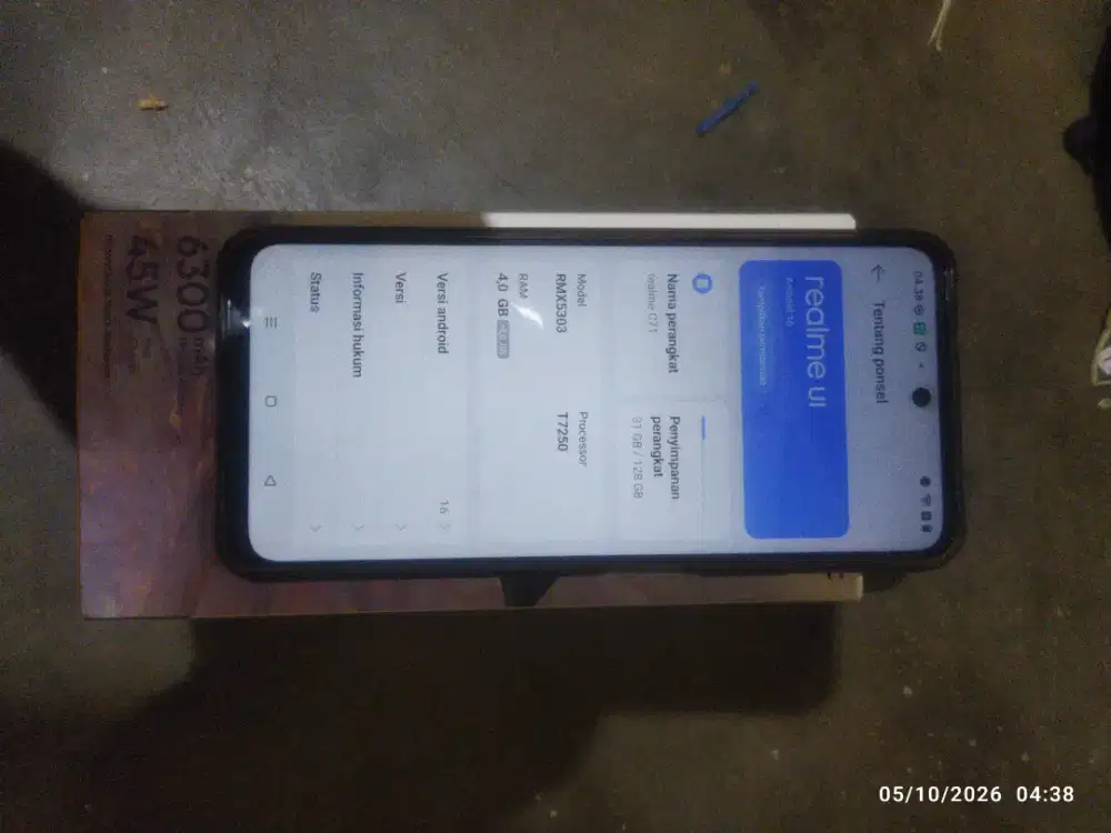 BT/TT Realme C71 (4/128) android 16, fullset, no minus, garansi