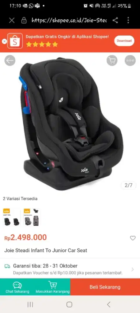 Carseat joie good condition