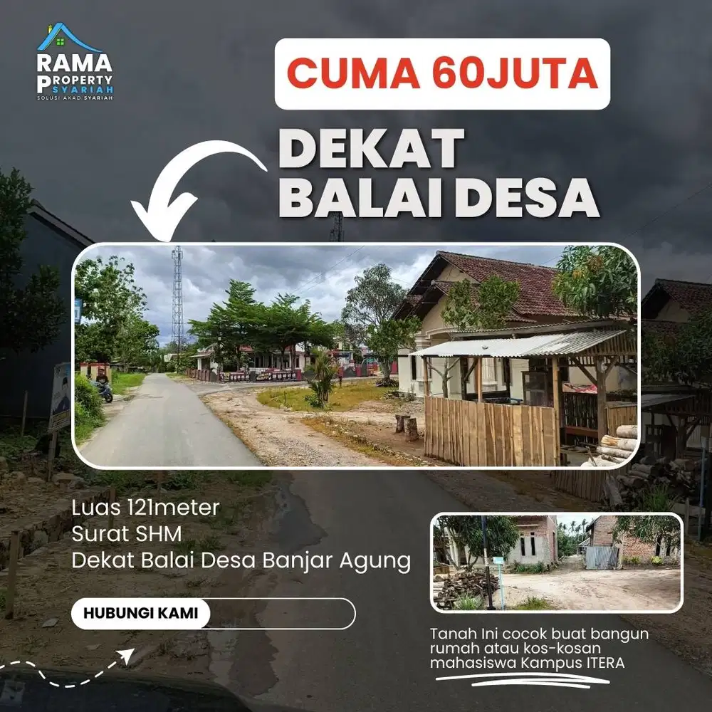 TANAH MURAH DEKAT KAMPUS  ITERA