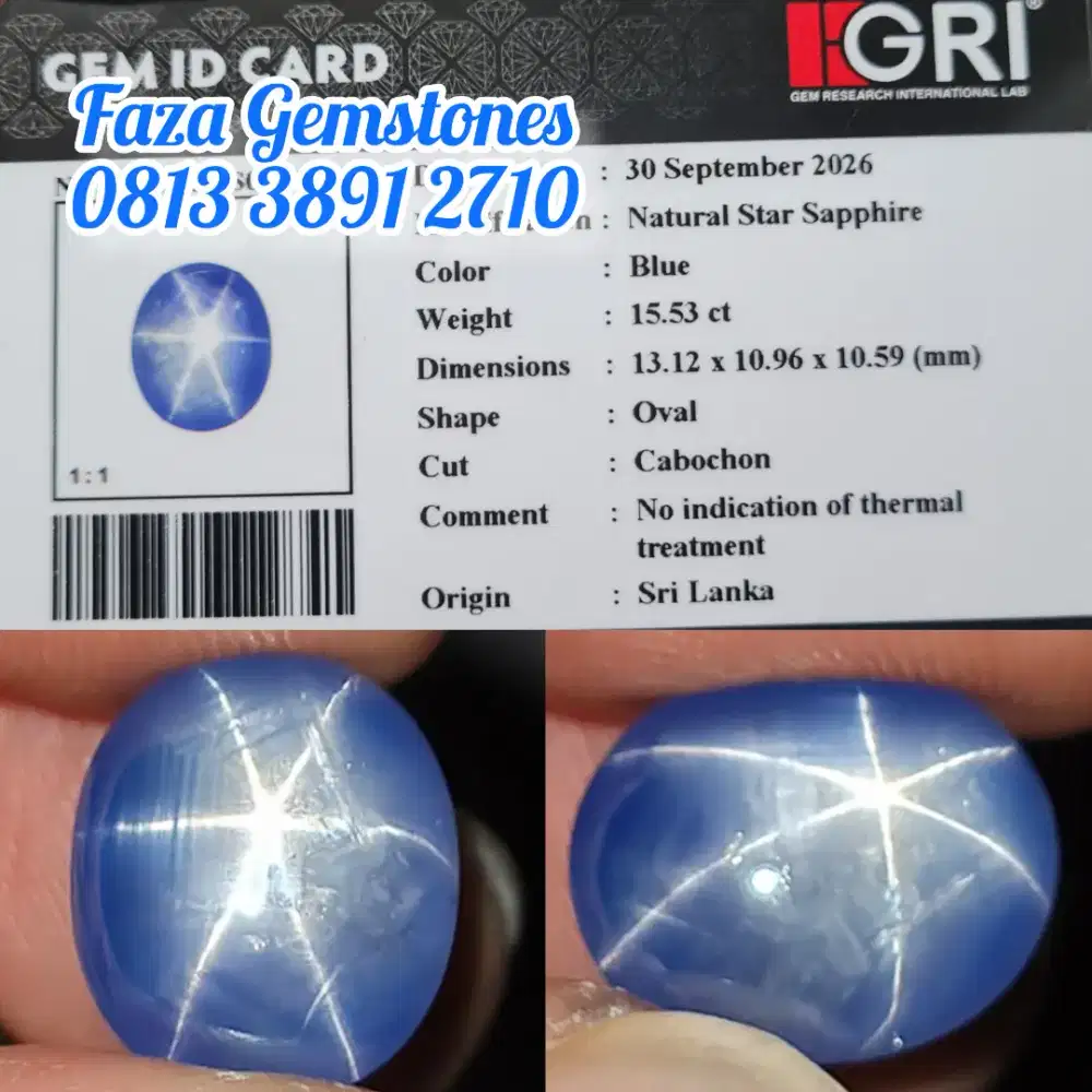HQ No Heated Japanese Star Blue Sapphire Srilanka, Perfect Star