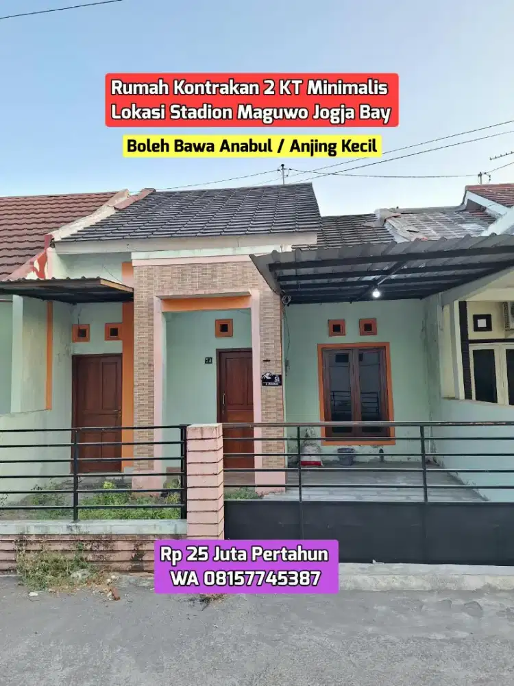 KONTRAKAN 2 KT MINIMALIS AREA MAGUWO STADION JOGJA BAY 24JUTA