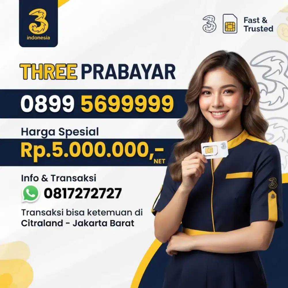 NOMOR CANTIK KOLEKSI THREE 99999