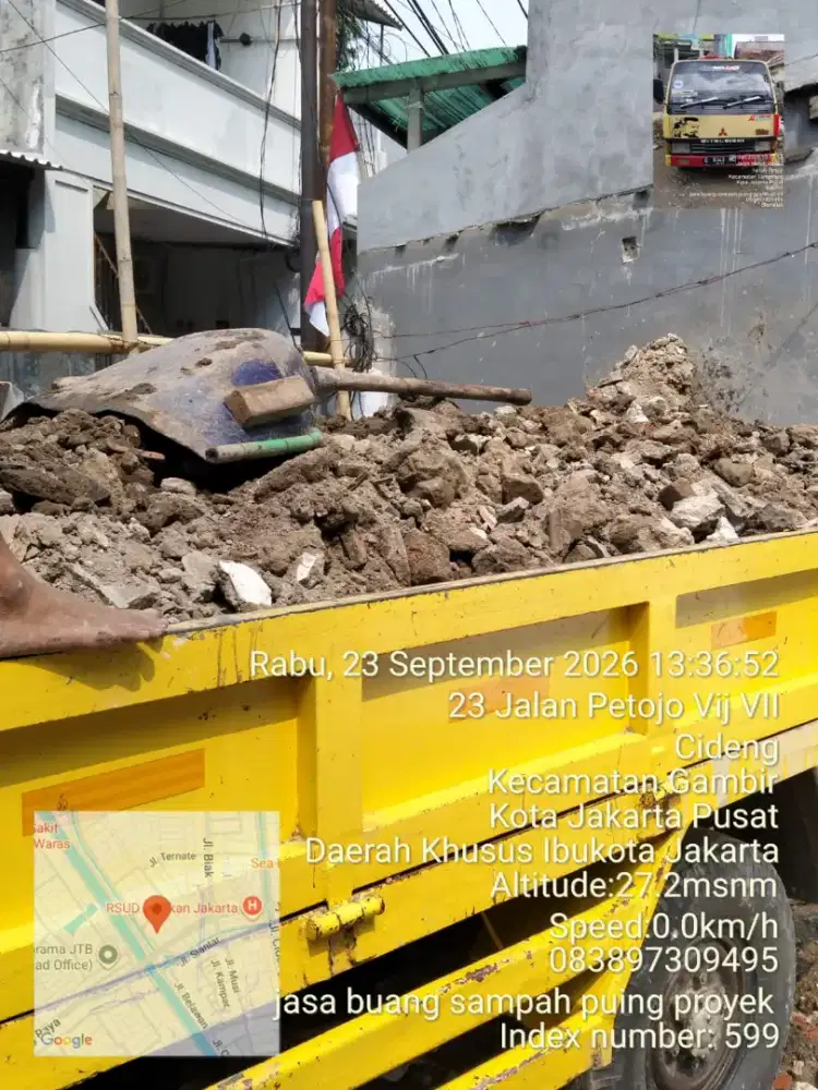 Jasa buang puing dan angkutan sampah proyek