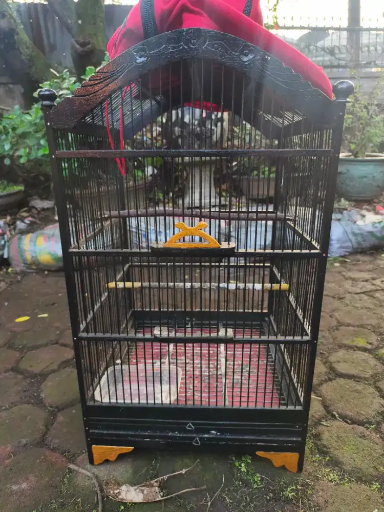 Sangkar jati tua besar dan berat