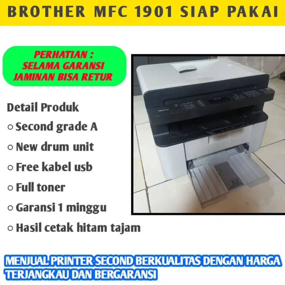 Mesin foto copy printer laser brother mfc siap pakai bisa cod