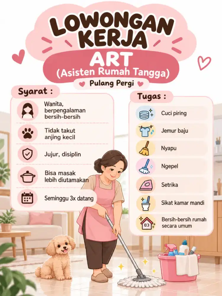 DIBUTUHKAN ART PULANG PERGI