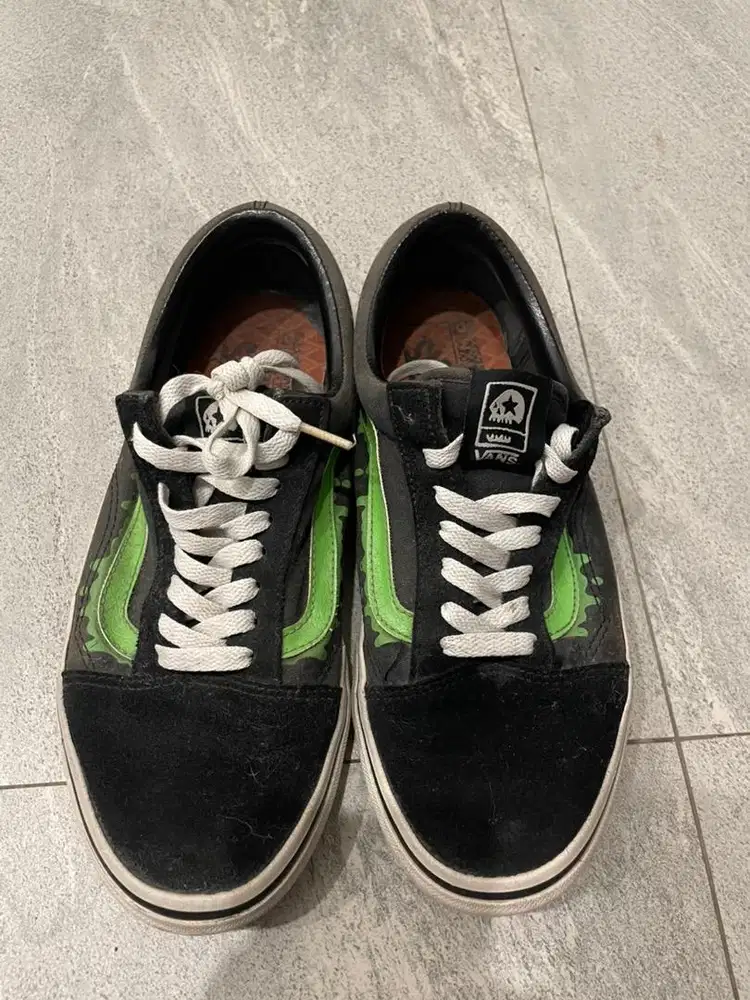 Sepatu Vans x Magical Mosh Misfits Old Skool Black Green-Second Ori-42