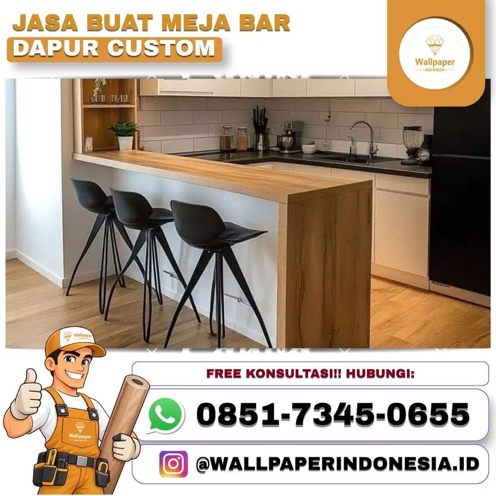 JASA BUAT MEJA BAR DAPUR CUSTOM DI MALANG