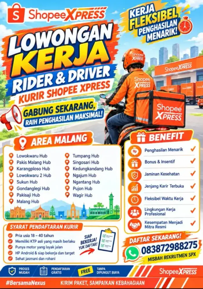 Lowongan kerja kurir Jawa Timur kota MALANG