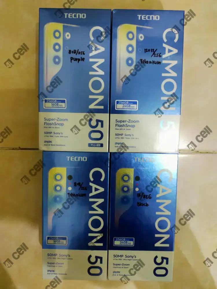 Tecno camon 50 pro 5G ram 8+8/256 100% baru Termurah