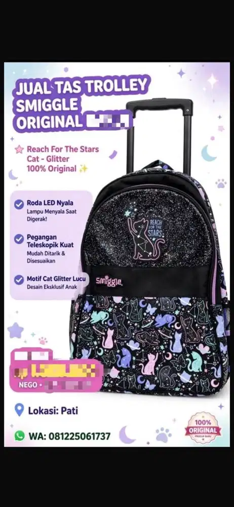 tas troli smiggle asli ORI