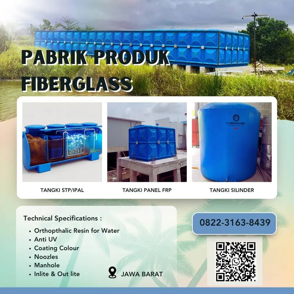 Tangki Fiberglass, Roof Tank FRP Dan Tangki IPAL Di Bandung