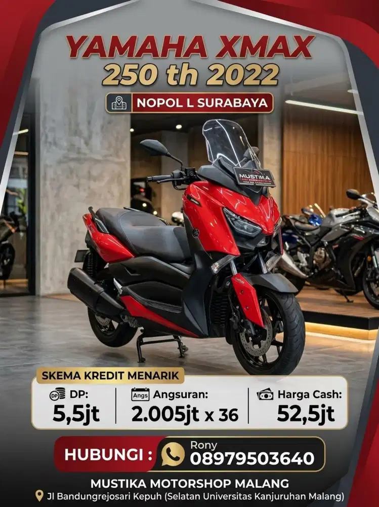 READY‼️ YAMAHA XMAX 250 ABS 2022 GEN 1 NOPOL L SBY MULUS NOMINUS