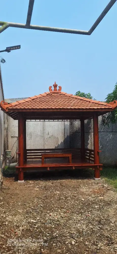 Gazebo kayu mahoni ukuran 2,5x3