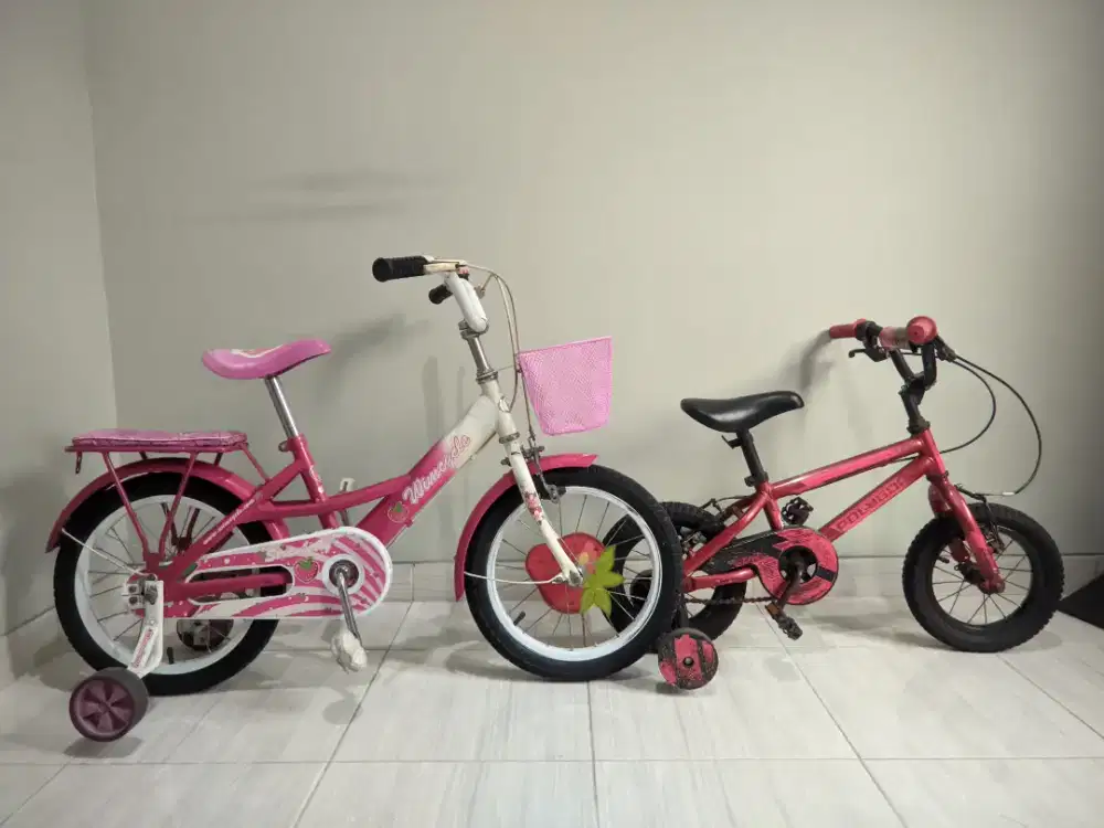 sepeda anak polygon croser 12 & wimcycle strawbery 16