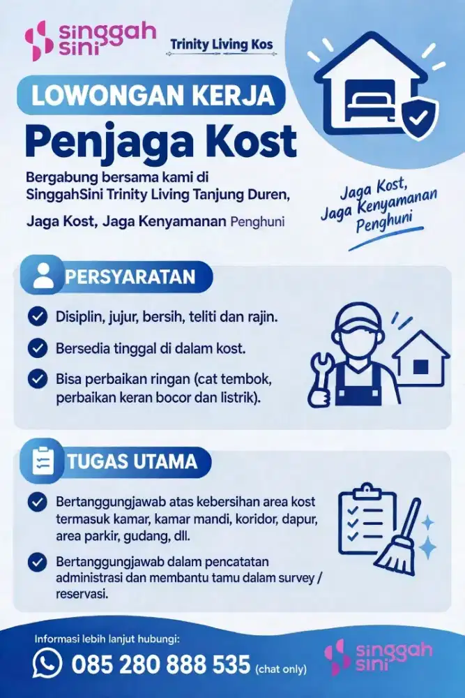 Dibutuhkan Penjaga kost