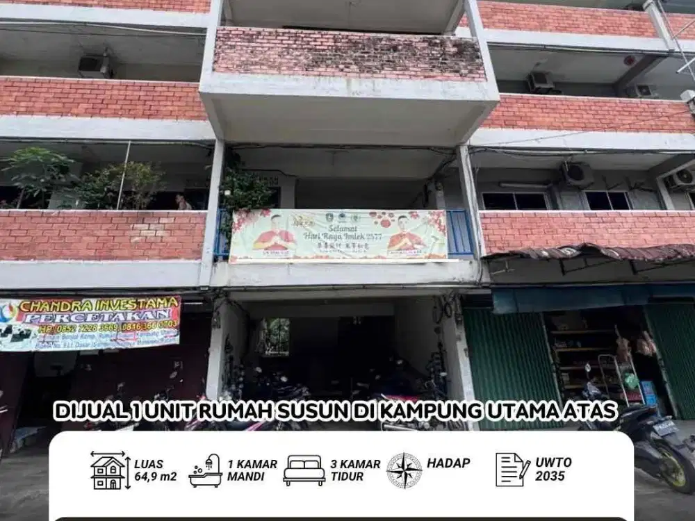 Dijual 1 Unit Rumah Susun Kampung Utama Atas