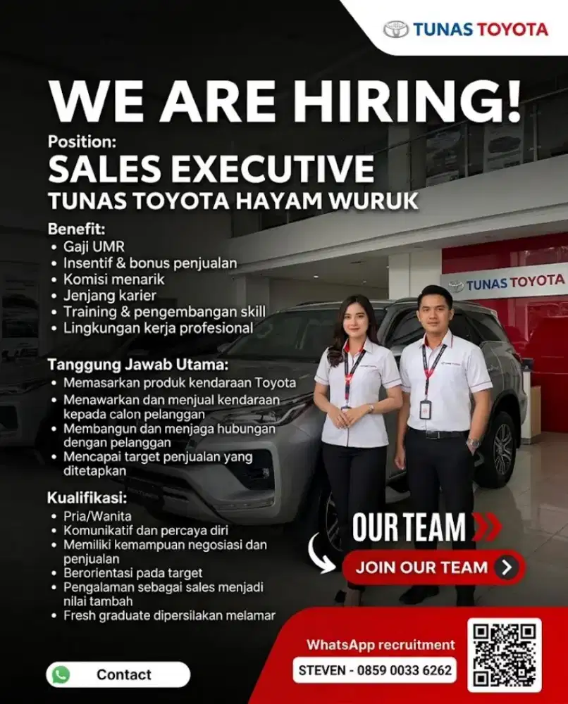 WE ARE HIRING! SALES EXECUITVE TOYOTA