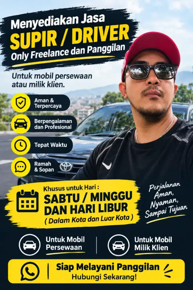 Jasa Supir / Driver Only Freelance dan Panggilan