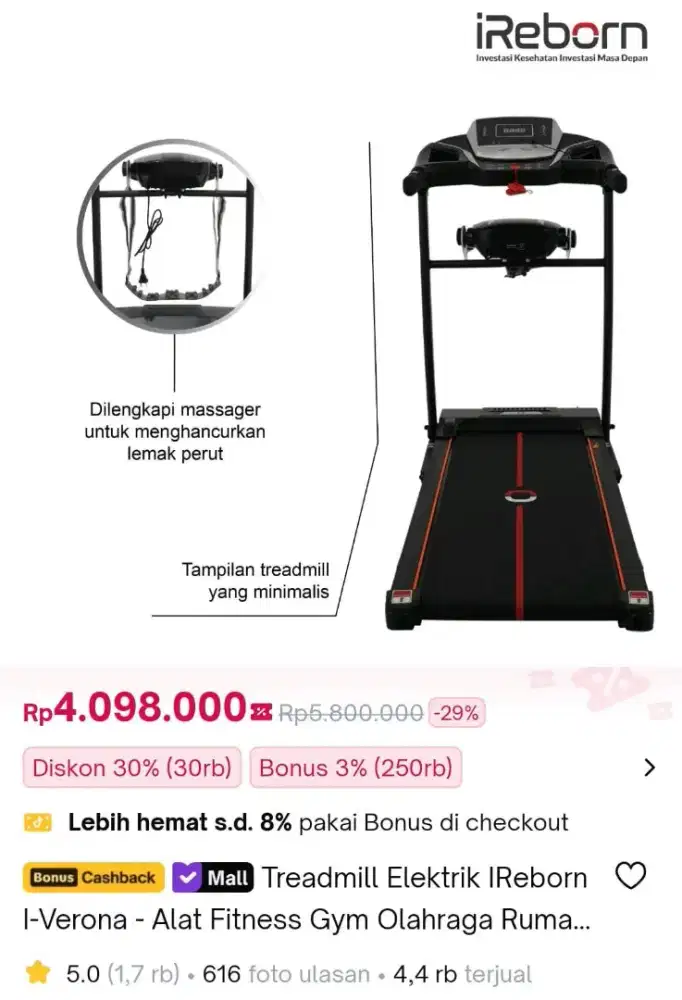 DIJUAL TREADMILL MASIH MULUS