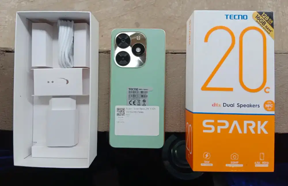 HP second mulus Tecno spark 20C 8+8/128 lengkap, siap pakai