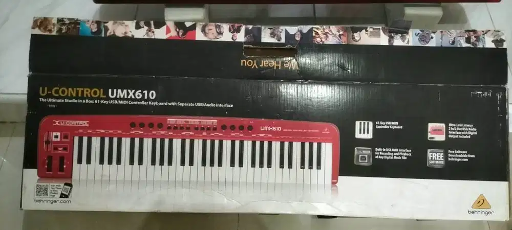 BEHRINGER UMX610 MIDI CONTROLLER KEYBOARD / PIANO + SOUNDCARD UCA222