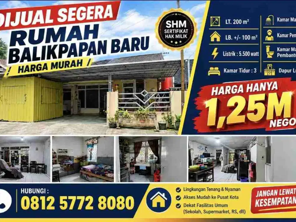 Dijual Cepat Rumah Balikpapan Baru
