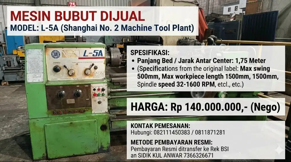 Mesin Bubut 1,75M