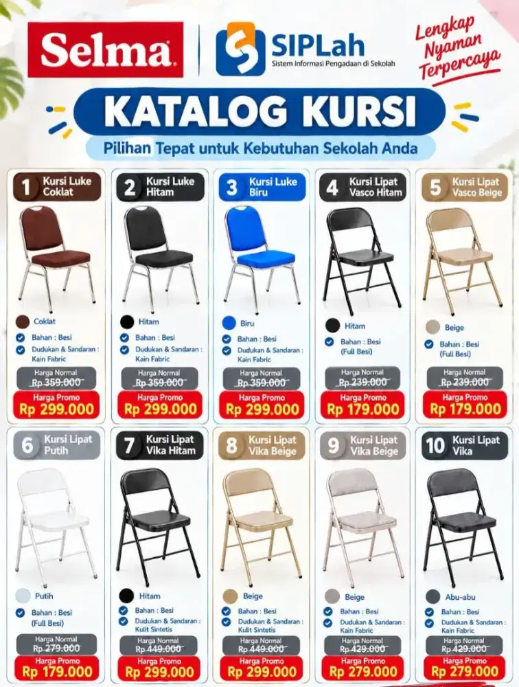 Jual kursi lipat besi kursi makan murah