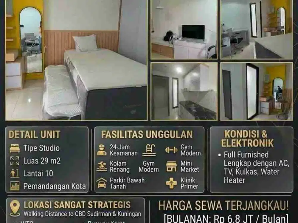 Apartemen Tamansari Sudirman disewakan murah terdekat pusat bisnis