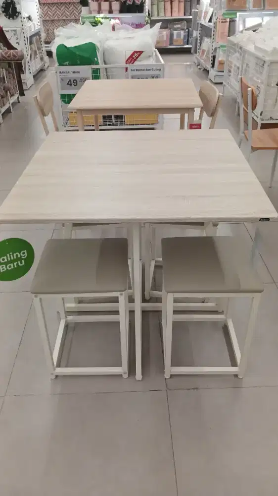 VENYA TABLE SET W/4 STOOLS BEIGE