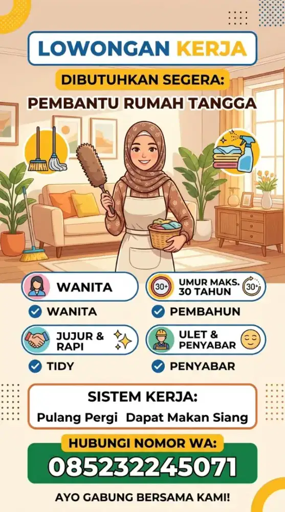 Lowongan pekerjaan asisten rumah tangga